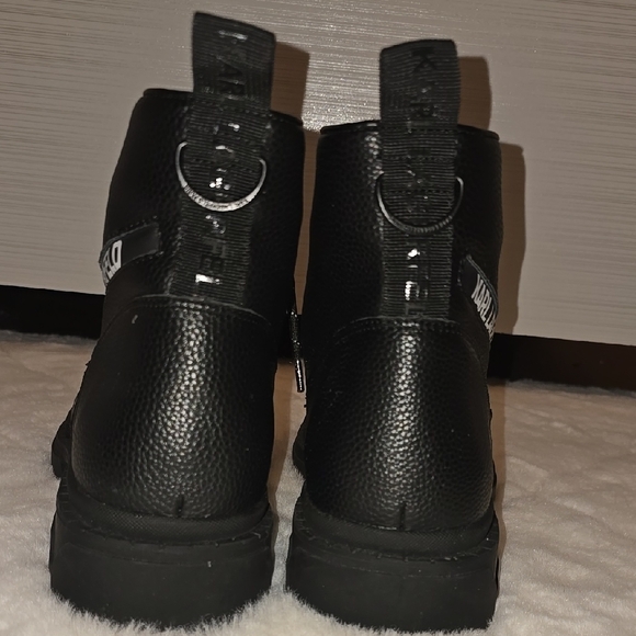 Karl Lagerfeld Black Ankle Boots Size 11 - Picture 6 of 10